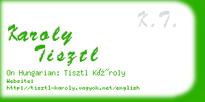 karoly tisztl business card